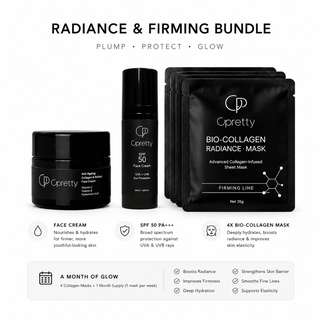 Radiance & Firming Bundle | SPF 50, Collagen Face Cream & Sheet Masks - Opretty