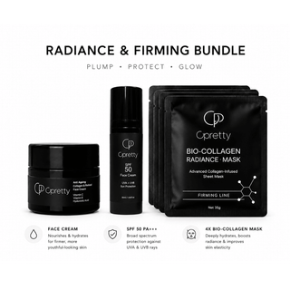 Radiance & Firming Bundle | SPF 50, Collagen Face Cream & Sheet Masks - Opretty