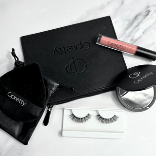 Opretty Clutch Bag whith Lip gloss, puff, mirror and lash
