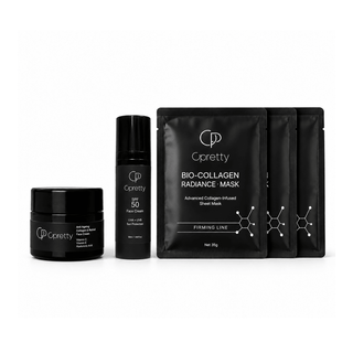 Radiance & Firming Bundle | SPF 50, Collagen Face Cream & Sheet Masks - Opretty