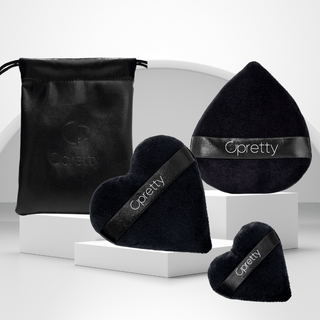 Powder & Foundation Powder Puff Trio and Pouch - Opretty